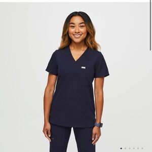 Figs Women's Navy Blue Scrub Top